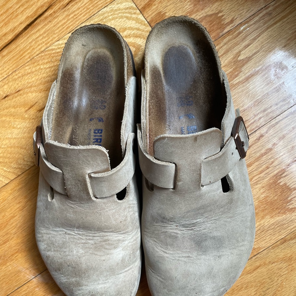 Birkenstock Boston Oiled Leather Tobacco Brown Clogs